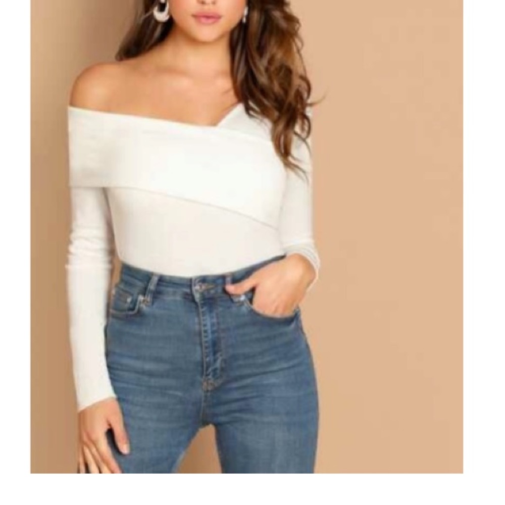 Foldover Asymmetrical Neck Top